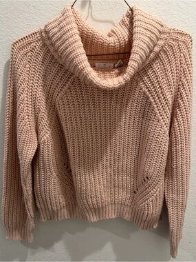 Ivy & Main Soft Blush Pink Cowl Neck Sweater